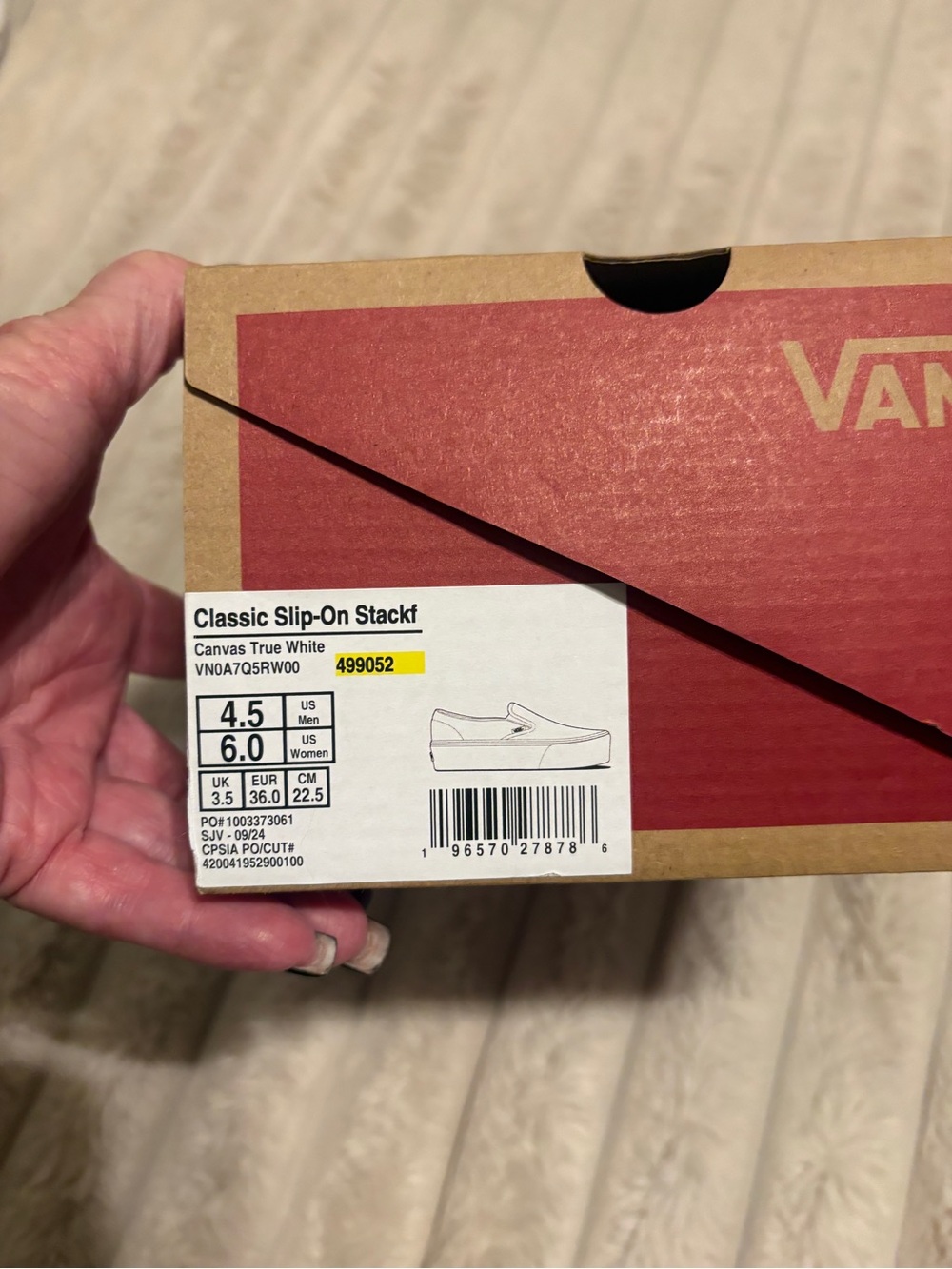 Vans Classic Slip-On Stackt Canvas True White Women’s Sneakers
